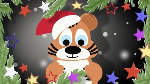 Tiger symbol of the 2022 Video stock 166832569
