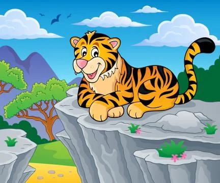 Tiger theme image - eps10 vector illustration. Stock Illustration