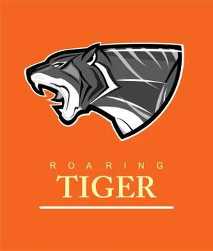 Tiger. Tiger head. Roaring tiger. Tiger mascot. Stock Illustration