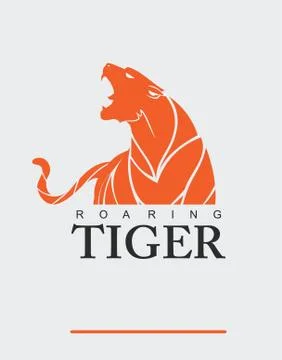 Tiger. Tiger with label. Stock Illustration