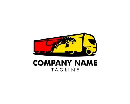 Tiger truck logo design vector illustration Stock Illustration