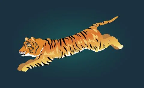 Tiger vector illustration on blank background Illustrazione stock