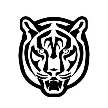 Tiger vector image on a white background. Vector illustration logo. Silhouette Illustrazione stock