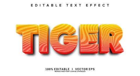 Tiger vector text effect with modern style design Illustration