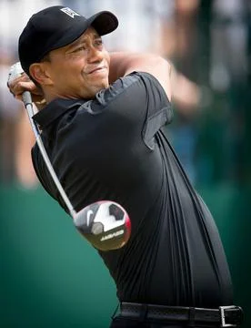 Tiger Woods Tees Off On The Second Day's Play Of The Open Golf Championship At R Stock Photos