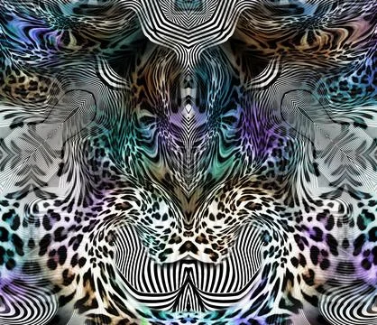 Tiger,And,Leopard,Skin,Background 库存插图