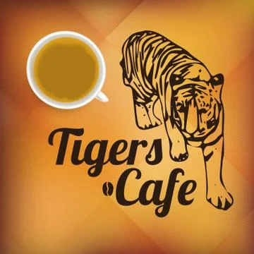 Tigers Cafe Stock Illustration
