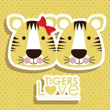 Tigers design over dotted background vector illustration Ilustração Stock
