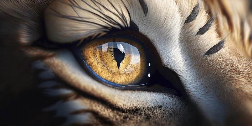 A tiger's eye with a tiger pattern on it's face and a black line across the.. Stock Illustration