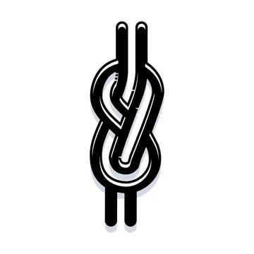 Tight knot forming secure connection and strength Stock Illustration