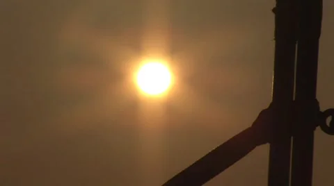 Tight Rope Walker at Sunset Stock Footage 5345599