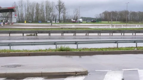 A tight shot of the A6 highway Stock Footage 295964383