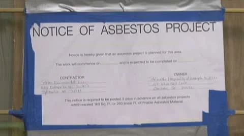Tight Shot - Asbestos dwelling Stock Footage 10798262