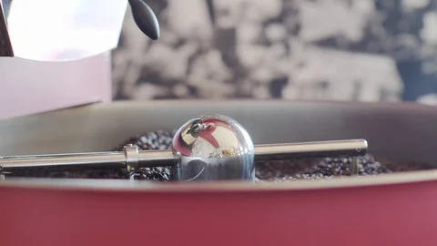Tight Shot of Coffee Being Roasted Stock Footage 102236765