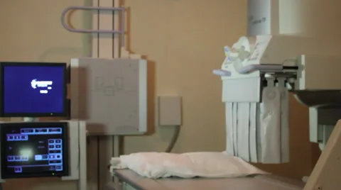 Tight shot X-Ray machine rack focus Video stock 51174189