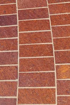 Tight Show Of Red Brick Pattern Floor Stock Photos