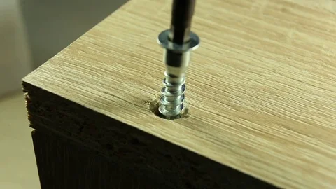 Tighten the screw closeup Stock Footage 85248584