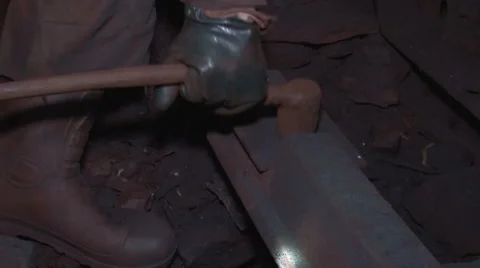 Tightening the nut under mine Stock Footage 58032668