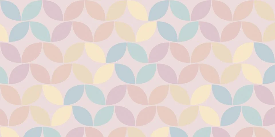 A tightly arranged seamless pattern of rounded leaves forms a harmonious pa.. Stock Illustration