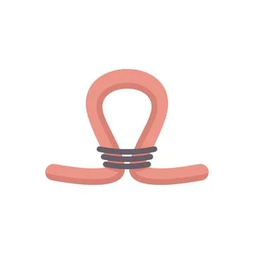 Tightly secured loop of rope with string tied around it Stock Illustration