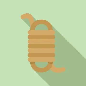 Tightly wound rope creating a loop with long shadow Stock Illustration