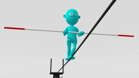 Tightrope cyan Illustrazione stock