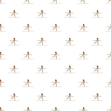 Tightrope walker balancing on rope seamless pattern design Stock Illustration