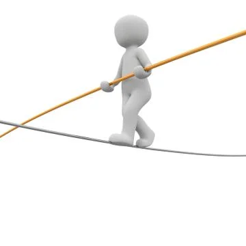 Tightrope walker Stock Illustration