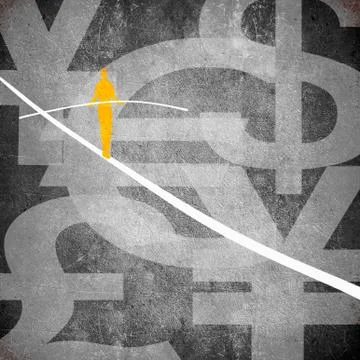 Tightrope walker Stock Illustration