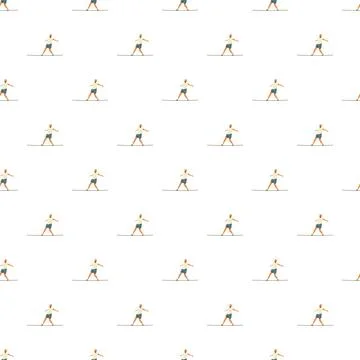 Tightrope walker performing balance skill pattern Stock Illustration