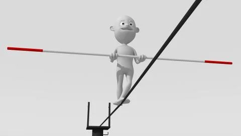 Tightrope wht.1 Stock Illustration
