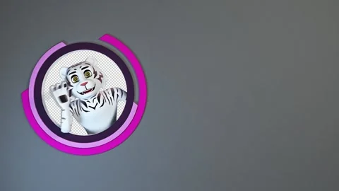Tigress looks from circle Video Loop and Alfa Channel 動画素材 163286588