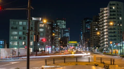 Tiimelapse looking down Yamate Dori in Tokyo towards Shinjuku and Nakano Stock Footage 47458051