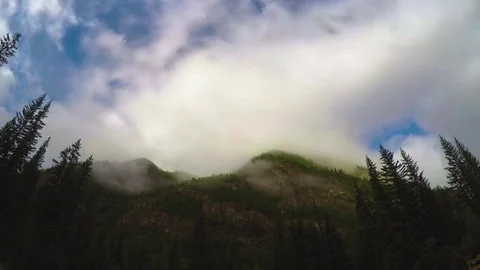 Tiimelapse mist on the mountain Stock Footage 79243868