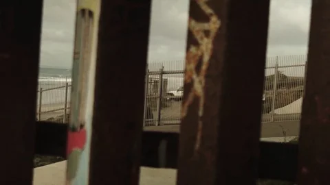 Tijuana Border Wall Fence, Border Patrol Stock Footage 100568199