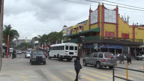 Tijuana crossroads Mexico Stock Footage 87799930