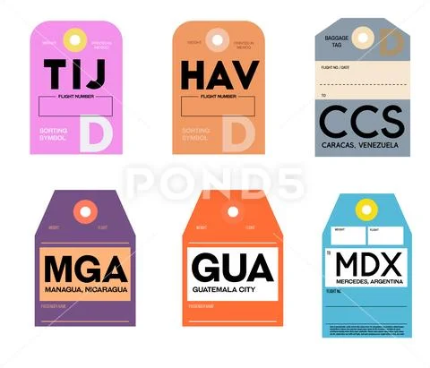 Tijuana havana caracas managua guatemala city mercedes Stock Illustration