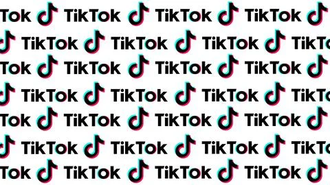 Tik tok social network pattern for background. Vector Stock Illustration