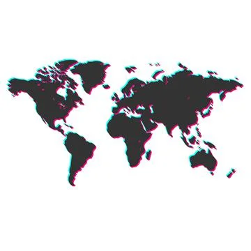 Tik Tok style world map Stock Illustration