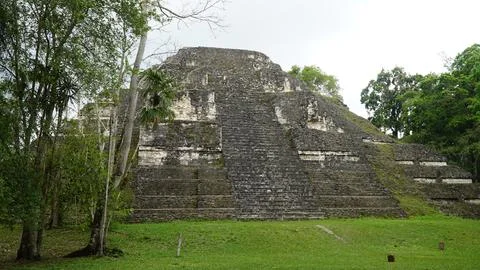 Tikal Maya Ruins. Ancient Mayan Temple, Peten, Guatemala. Stock Photos