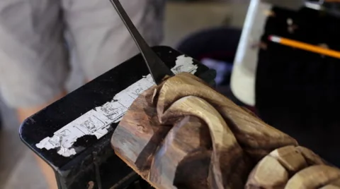 Tiki Carving_01 Stock Footage 49035327