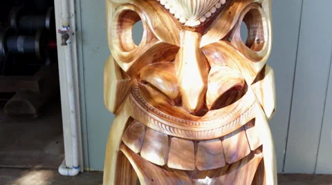 Tiki Carving_11 Stock Footage 48991224