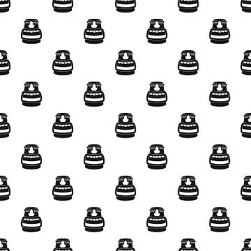 Tiki idol head pattern seamless vector Stock Illustration