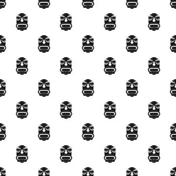 Tiki idol mask pattern seamless Stock Illustration