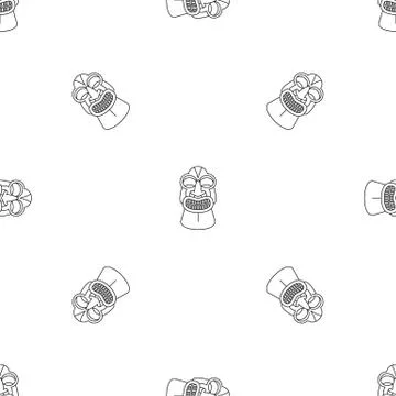 Tiki idol pattern seamless vector Stock Illustration