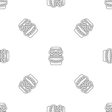 Tiki idol smile pattern seamless vector イラスト素材