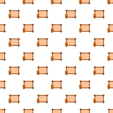 Tiki mask frames creating a seamless pattern 스톡 일러스트