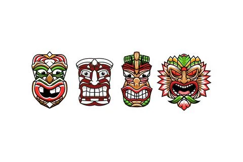 Tiki mask Stock Illustration