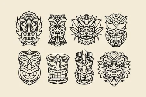 Tiki mask Stock Illustration