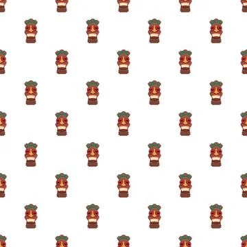 Tiki mask totem pattern representing polynesian culture Illustrazione stock